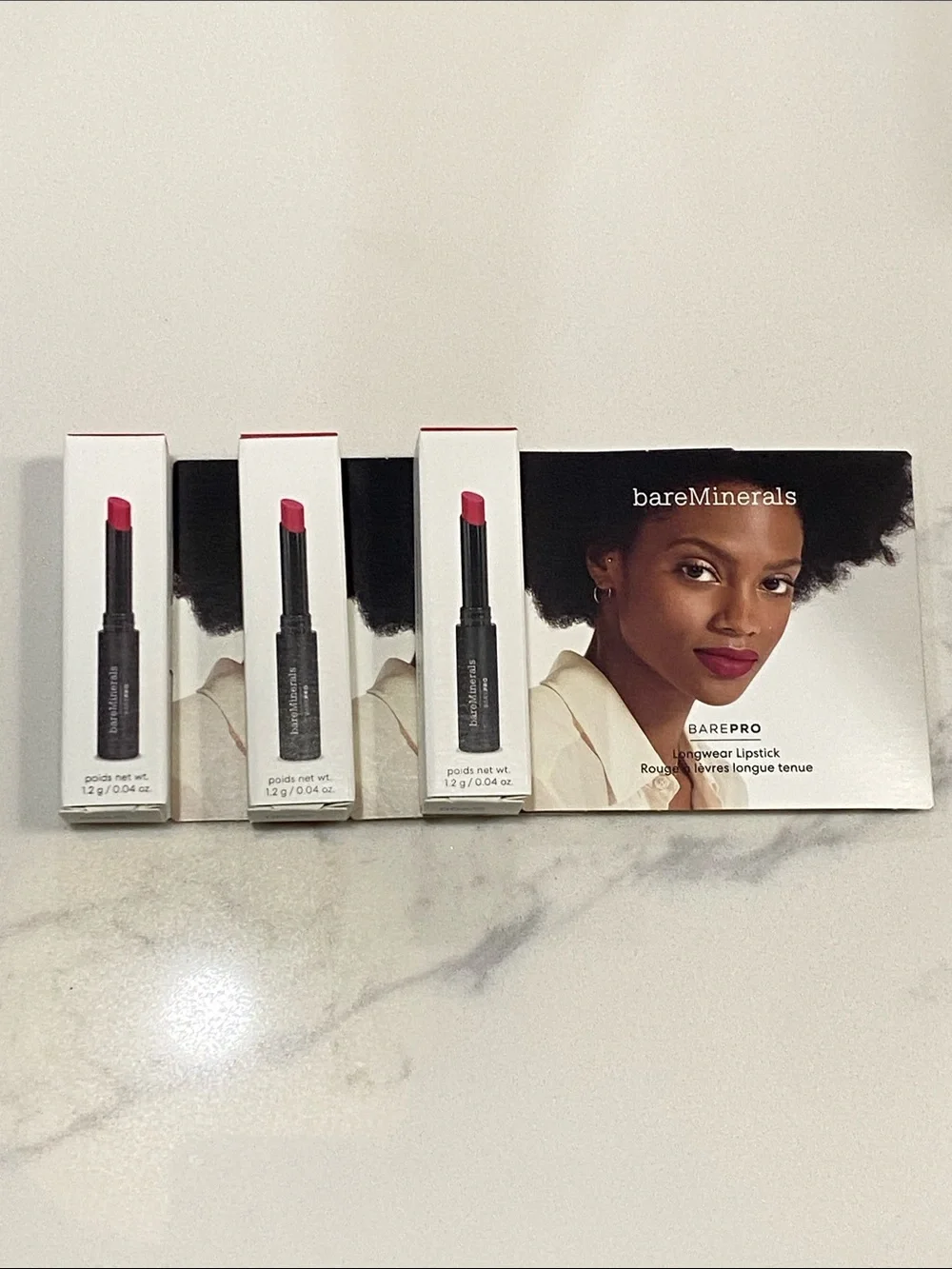 3 bareMinerals BAREPRO Longwear Lipstick Hibiscus .04 oz NIB
